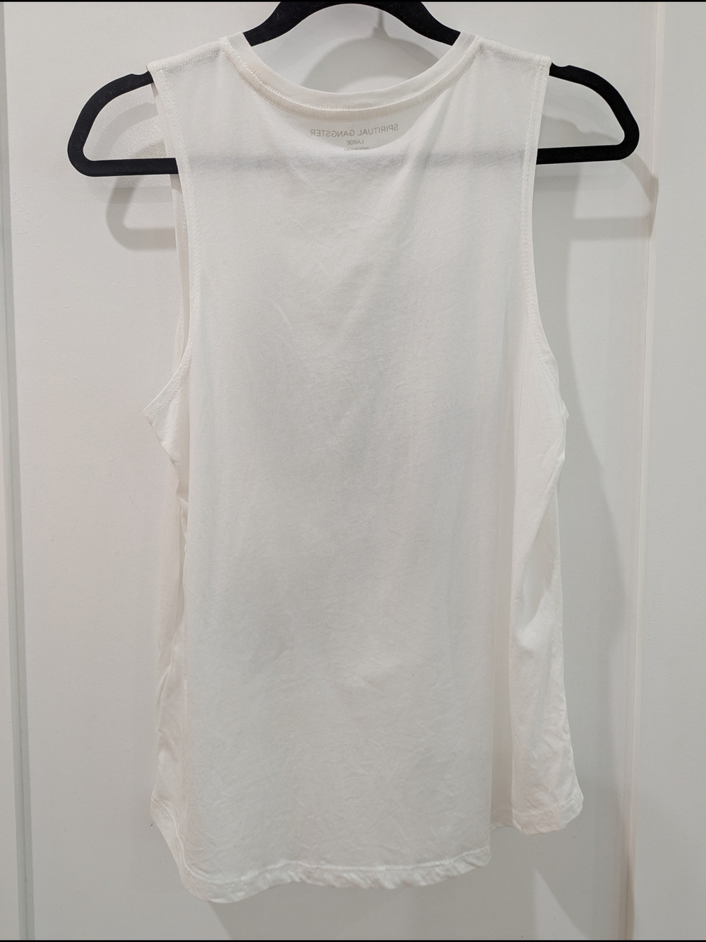 Spiritual Gangster White Muscle Tee with Peace Dove - Picture 3 of 3